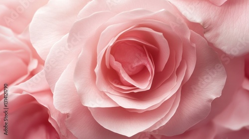 A beautiful close up of a delicate pink rose blossom