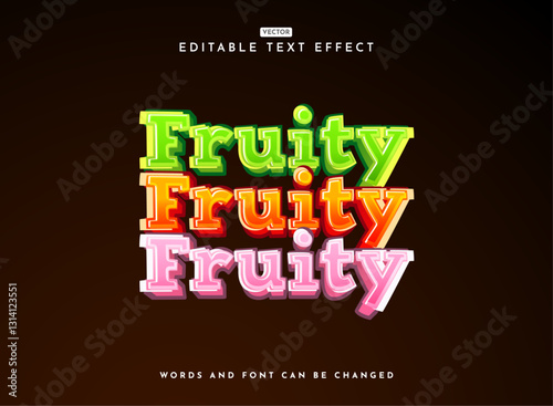 modern cute bold 3d fruity game logo text effect