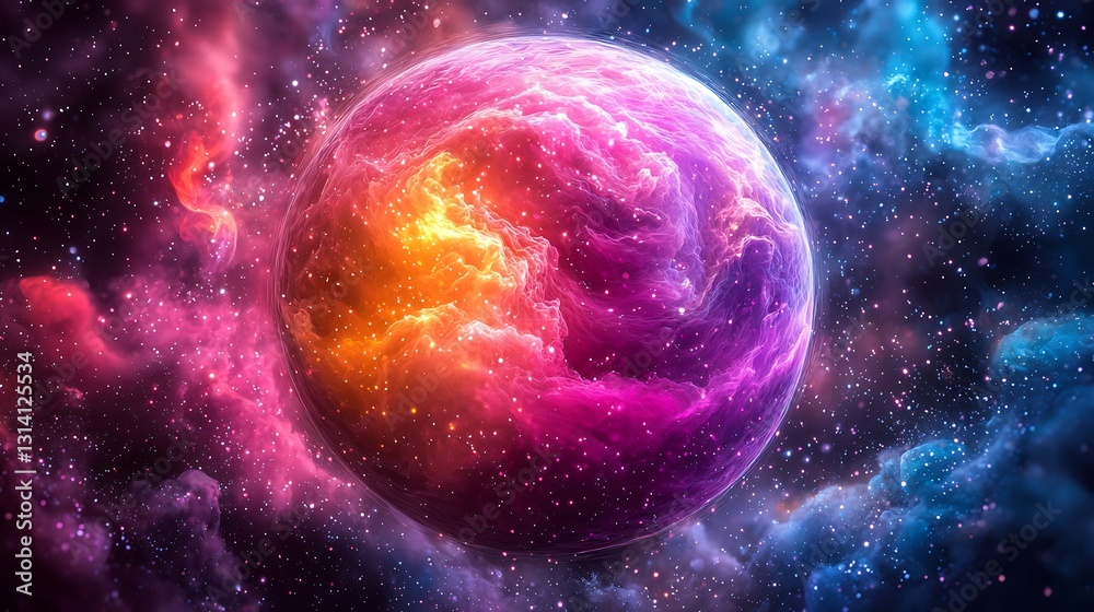 Obraz premium Cosmic Nebula Planet for Stellar Energy.