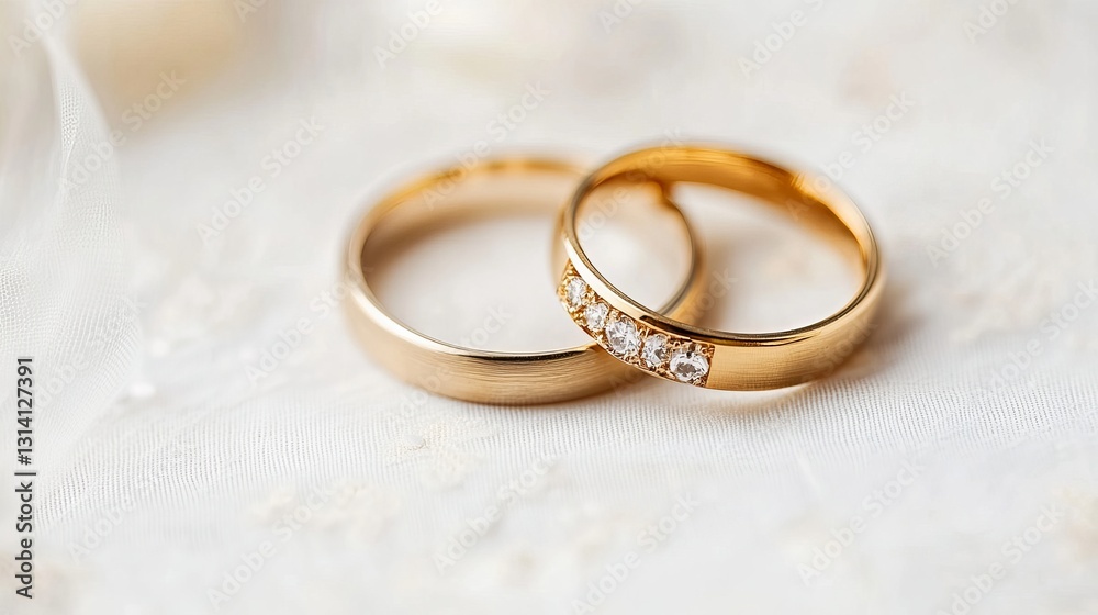 Two wedding rings on white symbolizing unity Two wedding rings on white symbolizing unity
