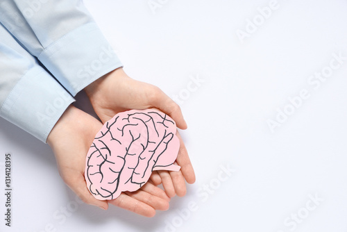 Female hands holding paper ...