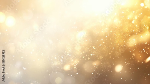 Golden light and particles creating an abstract and bright background