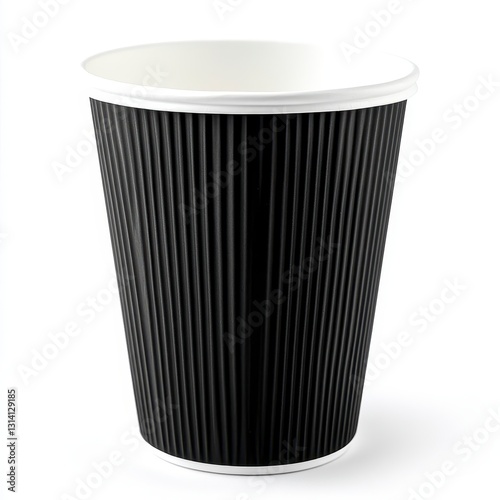 Wallpaper Mural Black Disposable Paper Cup with Ribbed Design for Beverages Torontodigital.ca