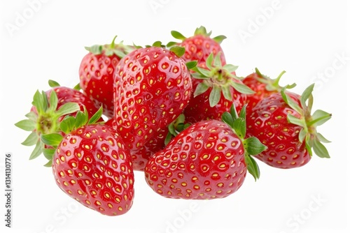 Wallpaper Mural Fresh strawberries on white background. AI image Torontodigital.ca
