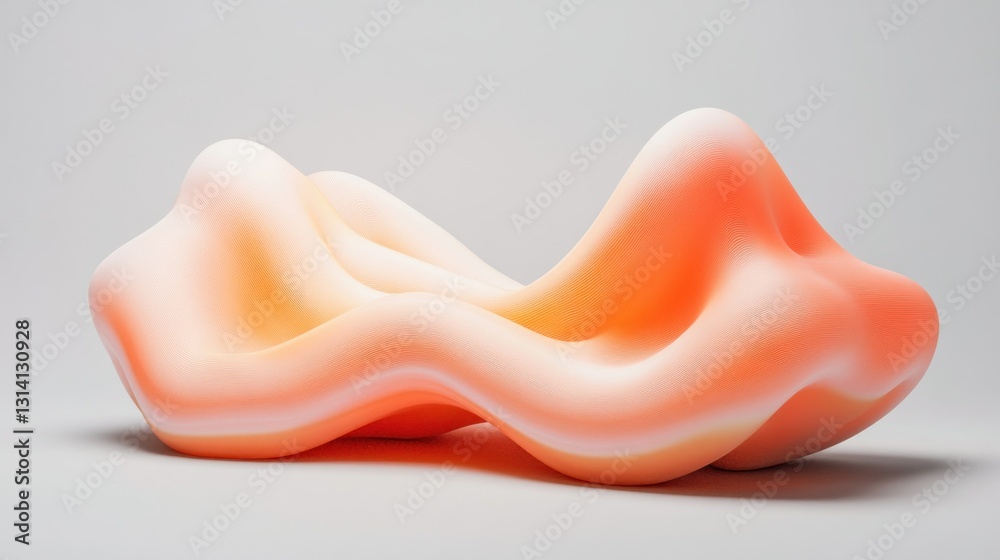 Abstract sculpture displaying curving shapes with gradient shades and soft light Abstract sculpture displaying curving shapes with gradient shades and soft light
