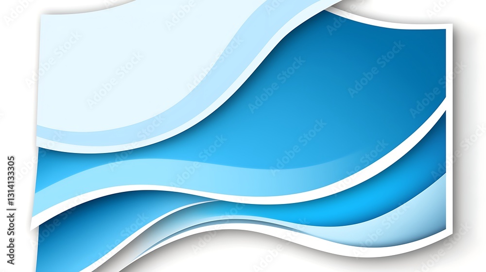 Fototapeta premium Abstract blue wavy layers design.
