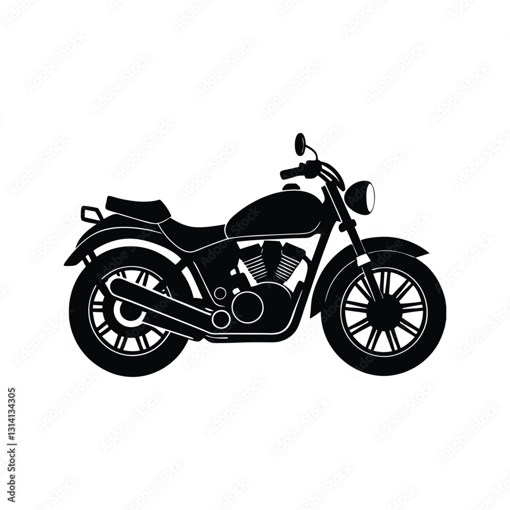 Motorcycle silhouette isolated on white background Motorcycle silhouette isolated on white background