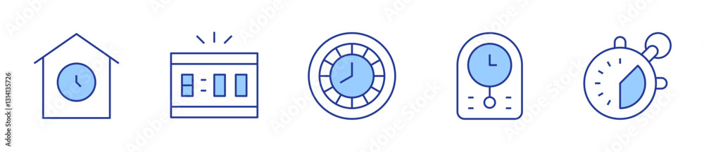 time management, digital alarm clock, clock, waiting. Clock Icon vector illustration. Line Duotone style. Editable stroke time management, digital alarm clock, clock, waiting. Clock Icon vector illustration. Line Duotone style. Editable stroke