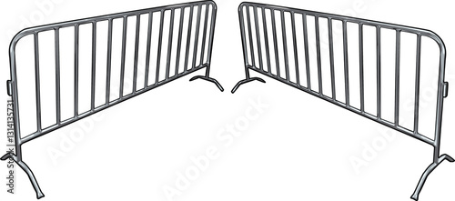 Portable Crowd Control Barrier, Metal Safety Fence, Security Barricade, Steel Event Gate, Traffic Control Railing, Pedestrian Guardrail, Queue Divider, Public Safety Barricade