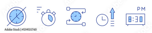 time management, increase, earth hour, time out, timer. Clock Icon vector illustration. Line Duotone style. Editable stroke