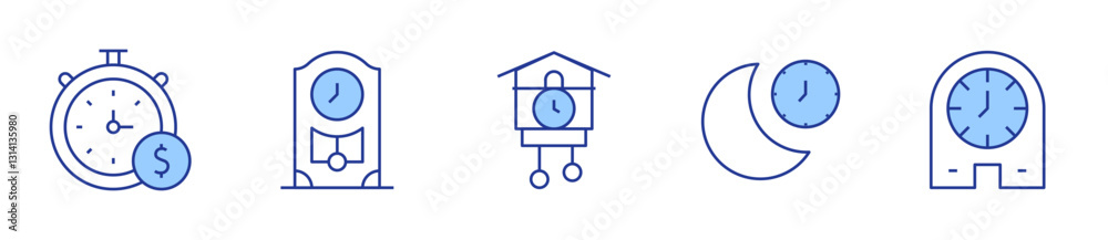 wall clock, table clock, countdown, sleep. Clock Icon vector illustration. Line Duotone style. Editable stroke wall clock, table clock, countdown, sleep. Clock Icon vector illustration. Line Duotone style. Editable stroke
