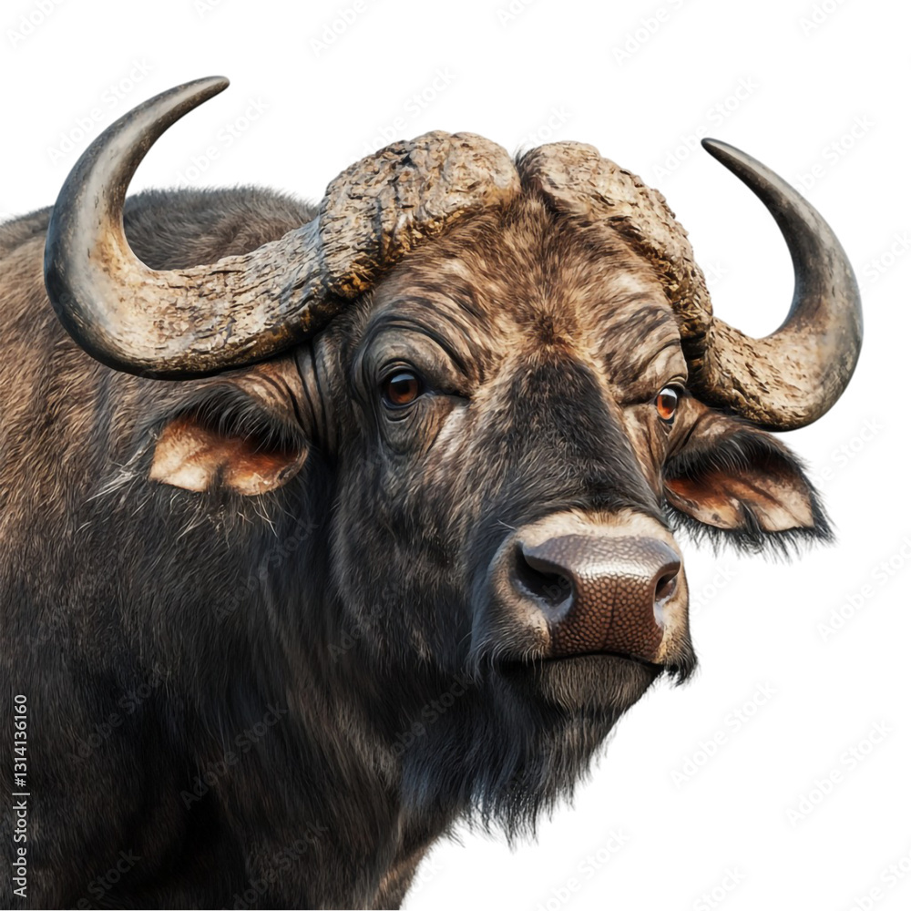 Majestic African Buffalo Powerful Presence Wild Animal Portrait Majestic African Buffalo Powerful Presence Wild Animal Portrait