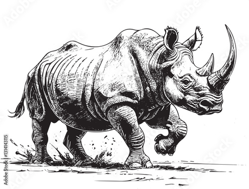 An angry rhinoceros