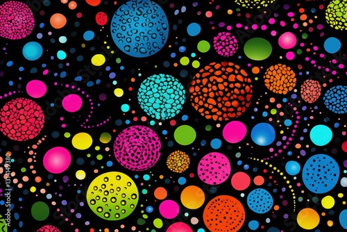 A colorful pattern of many different colored circles