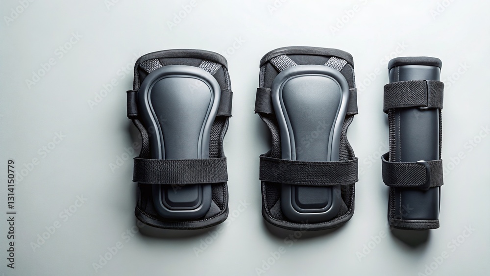 Bold Wrist Guards Flat Lay Product Photography: Protective Gear for Sports & Fitness Bold Wrist Guards Flat Lay Product Photography: Protective Gear for Sports & Fitness