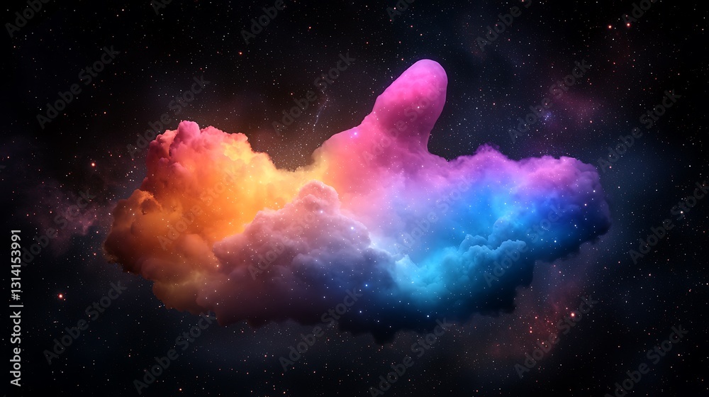 Obraz premium Colorful Cosmic Cloud in Space