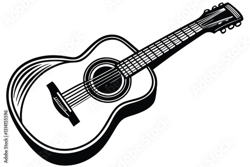 Black guitar silhouette vector