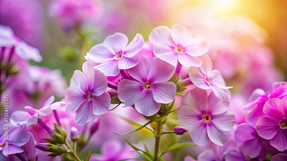 Vibrant phlox blossoms dance in the breeze, a close-up floral spectacle. Vibrant phlox blossoms dance in the breeze, a close-up floral spectacle.