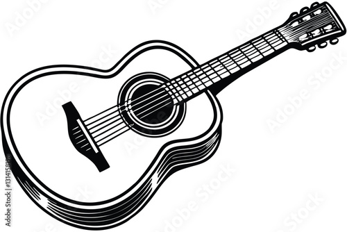 Acoustic guitar silhouette Vector