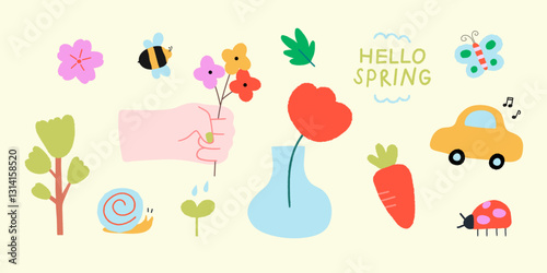 Spring Flowers Trees and animals