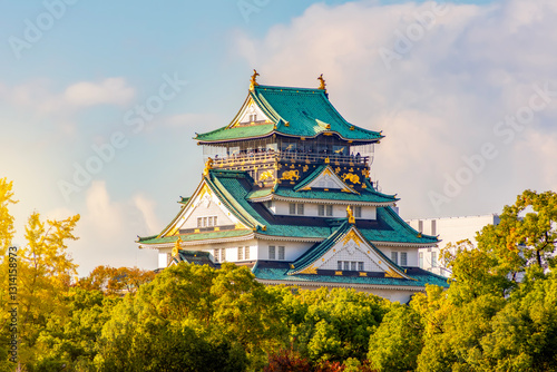 Obraz na płótnie Osaka Castle at sunset, Japan w salonie