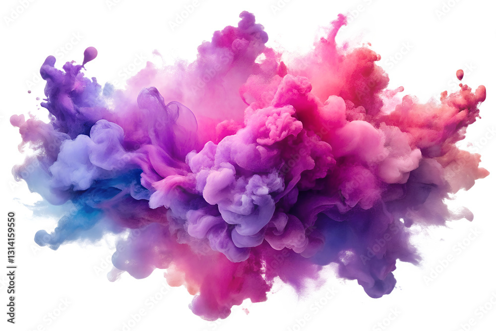 Obraz premium Fluid Watercolor Splash in Pink and Purple Hues