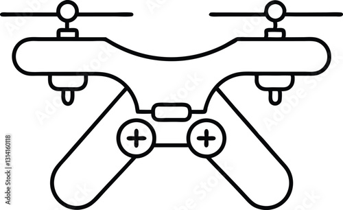 Drone Controller Icon Silhouette Vector  High Quality Remote Control Illustrations for Tech and Aviation Projects