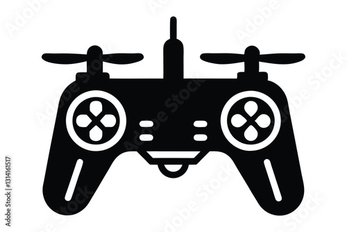 Drone Controller Icon Silhouette Vector High Quality Remote Control Illustrations for Tech and Aviation Projects