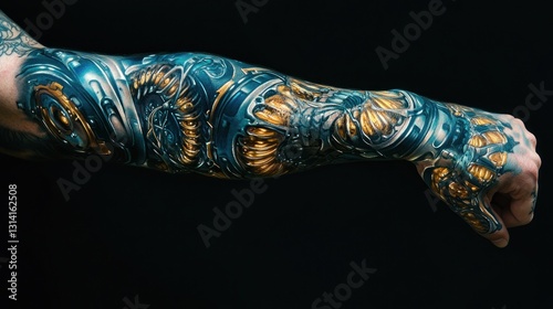 Biomechanical Arm Tattoo: A Masterpiece of Body Art photo