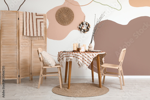 Dining table with Easter de...