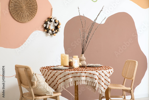 Dining table with Easter de...