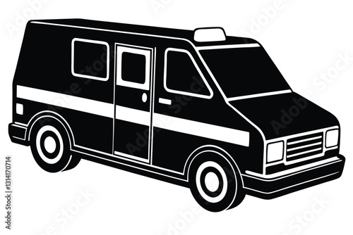 Ambulance Silhouette Simple and Sleek black colour vactor