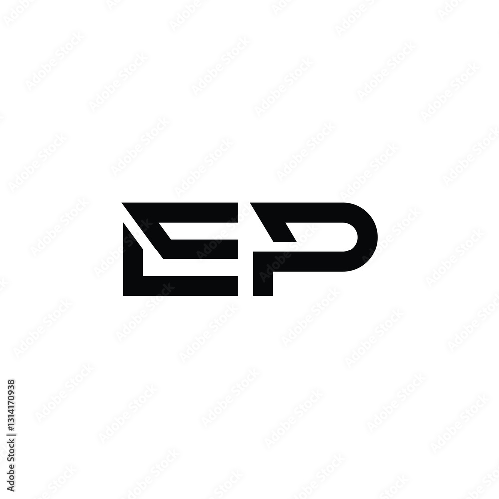 EP monogram logo design letter text name symbol monochrome logotype alphabet character simple logo
