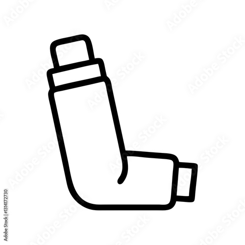 Line icon of an inhaler on a transparent background for allergy and asthma relief concepts
