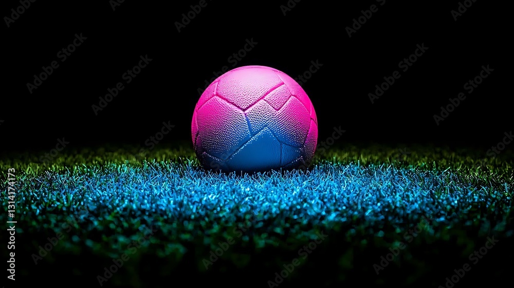 Fototapeta premium Vibrant Soccer Ball on Luminous Grass