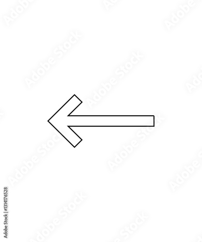 Left arrow icon in thin outline