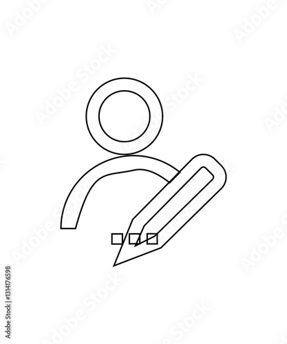 User edit icon in thin outline