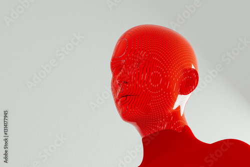 3D human head symbolizing AI concept
