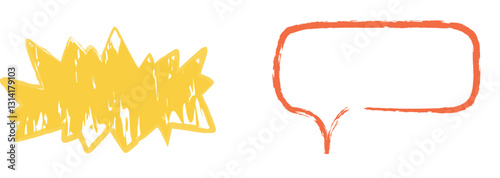 Colorful and Whimsical Hand drawn Crayon Speech Bubble