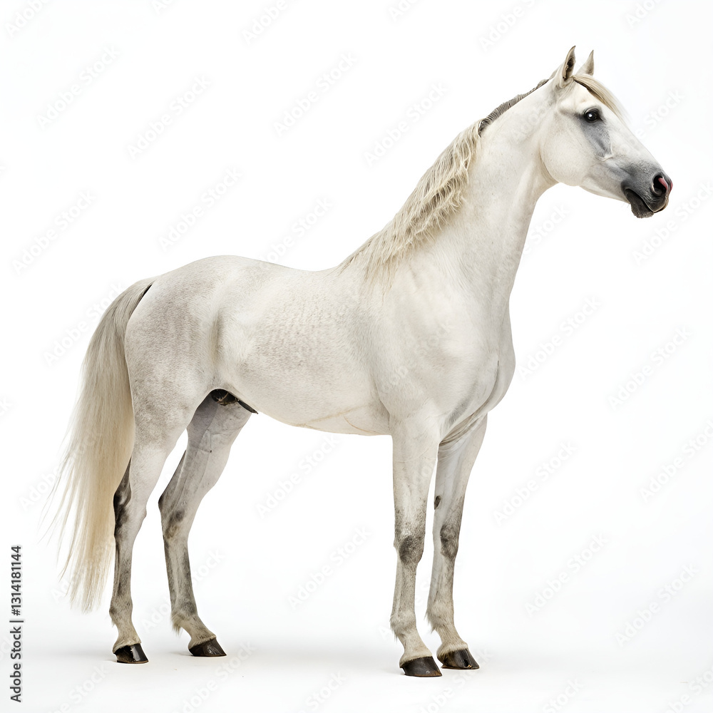 Obraz premium Elegant Connemara Pony – Stunning HD White Horse Photography.