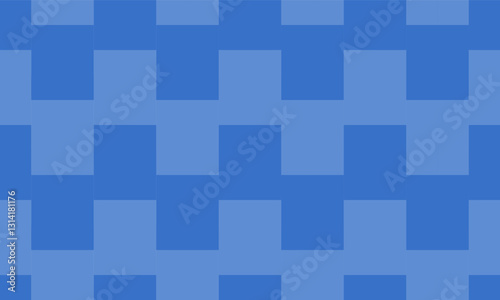 Blue gray abstract background with horizontal strip repeat pattern, replete image, block zigzag design for fabric printing, checkerboard chess