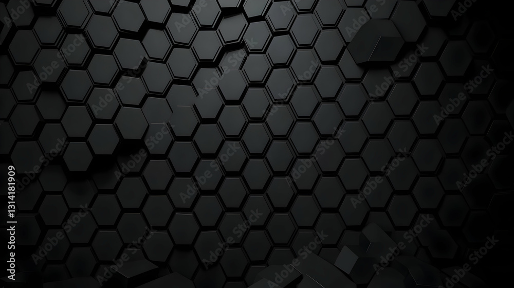 Dark Gray 3D Hexagonal Pattern Background Texture With Subtle Lighting And Deep Shadows Abstract Geometric Design Dark Gray 3D Hexagonal Pattern Background Texture With Subtle Lighting And Deep Shadows Abstract Geometric Design