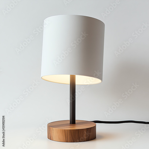 Wallpaper Mural Modern Minimalist Table Lamp with Wooden Base Torontodigital.ca