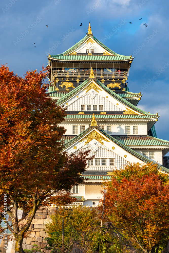 Osaka Castle in autumn, Japan