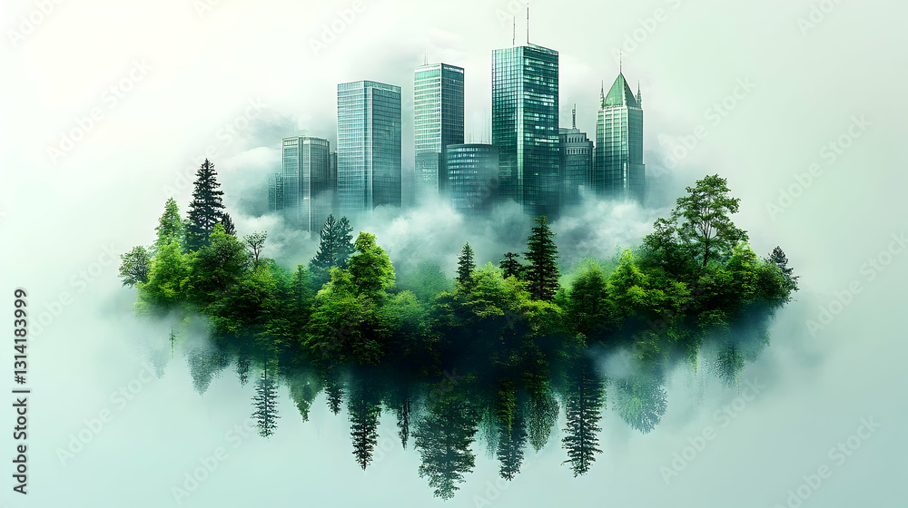 Fototapeta premium A Harmonious Blend of Nature and Urban Architecture