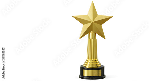 Golden star award trophy illustration set