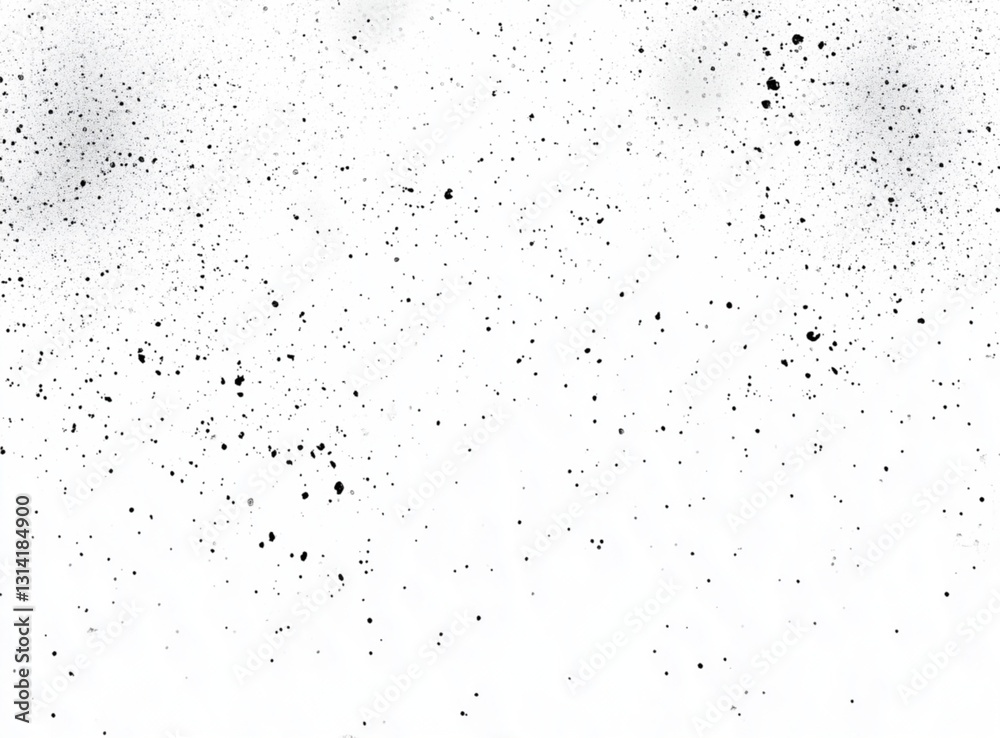 Minimalist Grunge Texture Black Ink Splatter on White Background