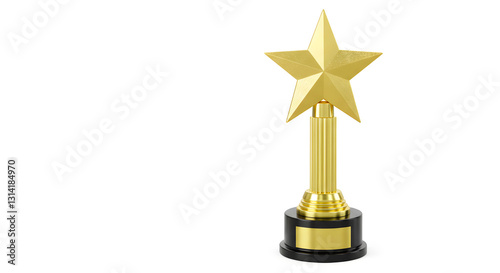 Golden star award trophy illustration set