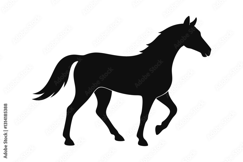 Obraz premium Horse Silhouette Vector Illustration Elegant Equine Graphics for Creative Designs