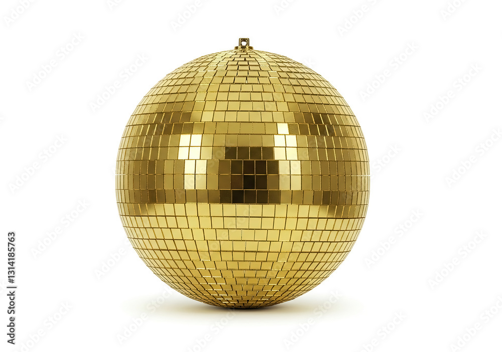 Obraz premium golden disco ball isolated on white background